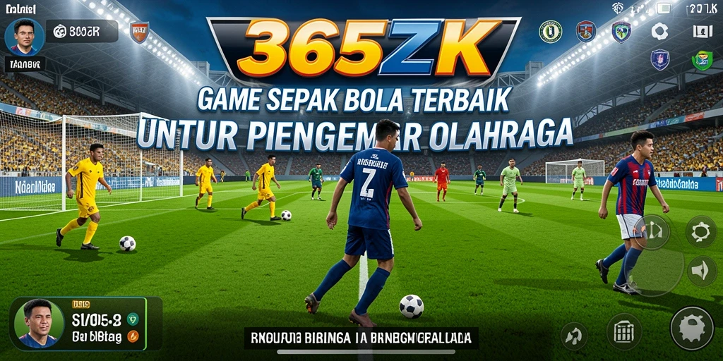 Tampilan gameplay 365ZK dengan grafis sepak bola yang realistis.