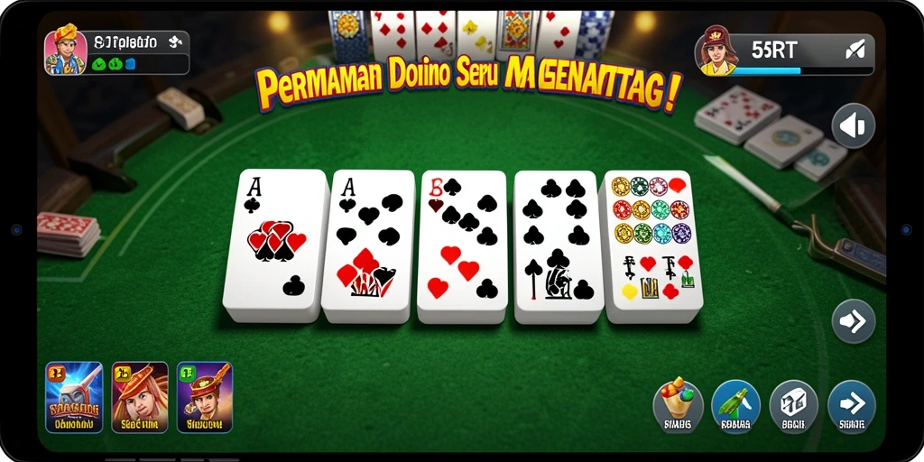 Tampilan gameplay seru dari 5RT yang melibatkan strategi domino.