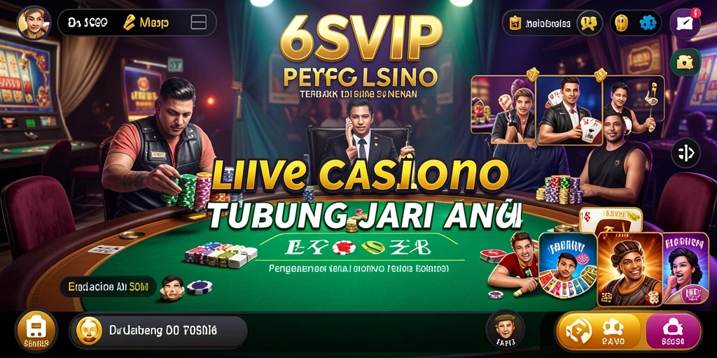 Tampilan gameplay Live Casino yang mendebarkan di aplikasi 6SVIP.