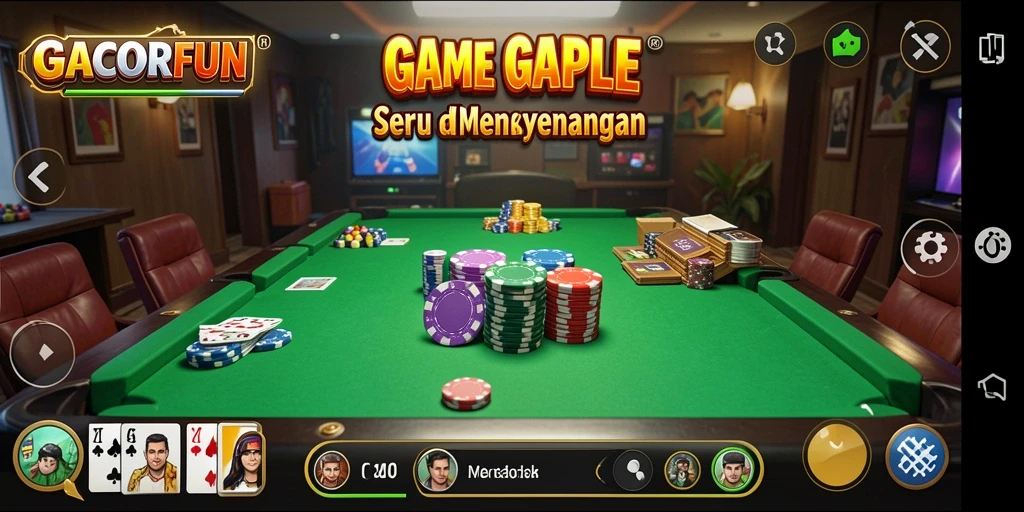 Tampilan menarik gameplay Gaple di GACORFUN.