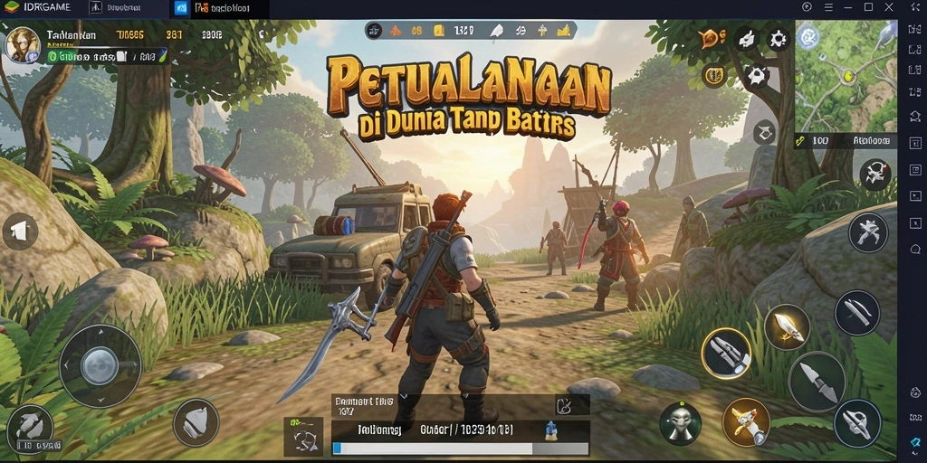 Screenshot gameplay IDRGAME yang menunjukkan petualangan di dunia Open World.