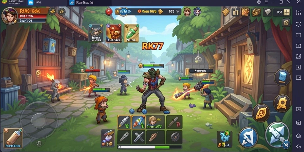 Tampilan gameplay RK77 yang menarik dan interaktif.